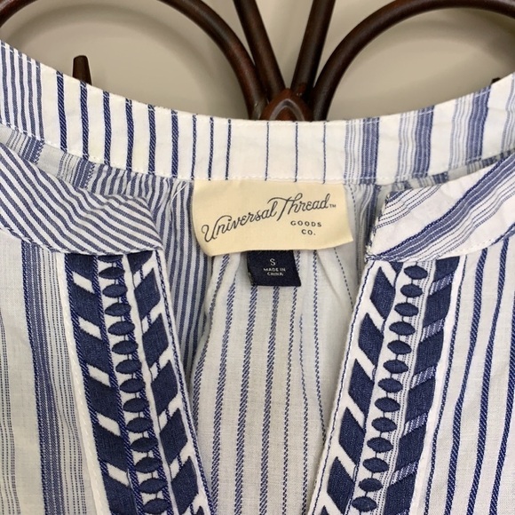 Universal Thread striped boho embroidered tunic top/dress/swim cover up - Picture 3 of 5